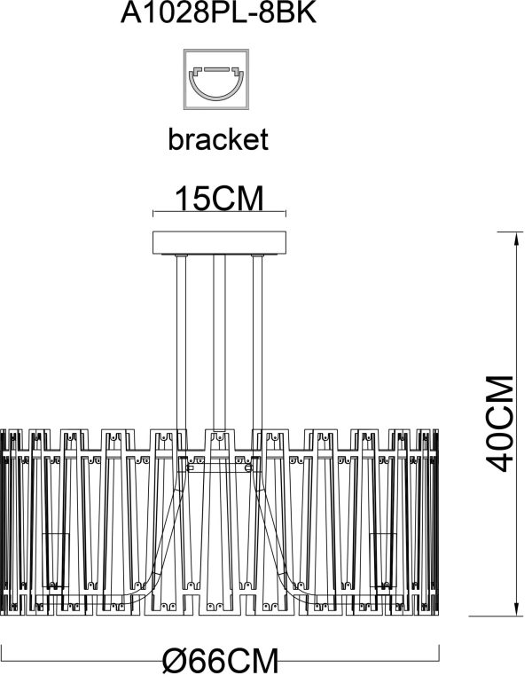 Потолочная люстра Arte Lamp AMBER A1028PL-8BK — изображение 4