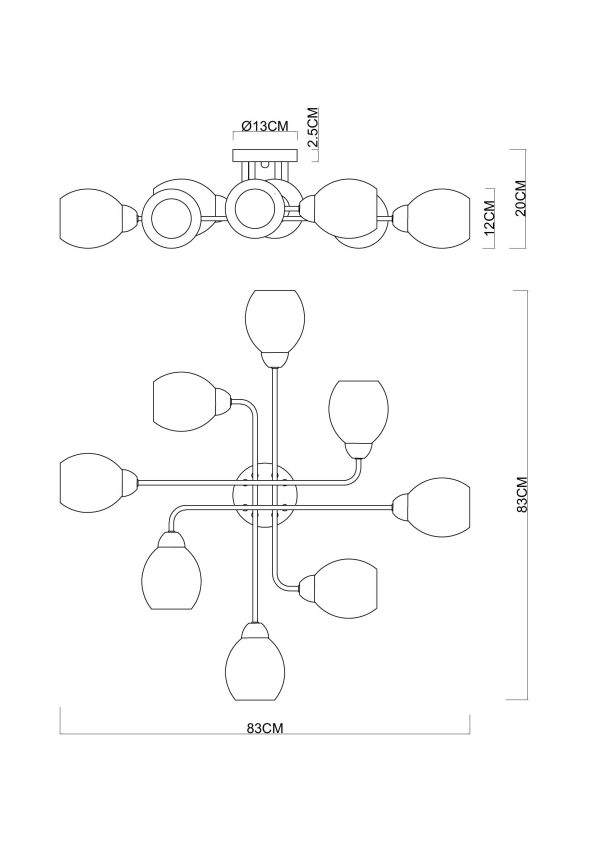 Потолочная люстра Arte Lamp ANDREA A8141PL-8BK — изображение 3