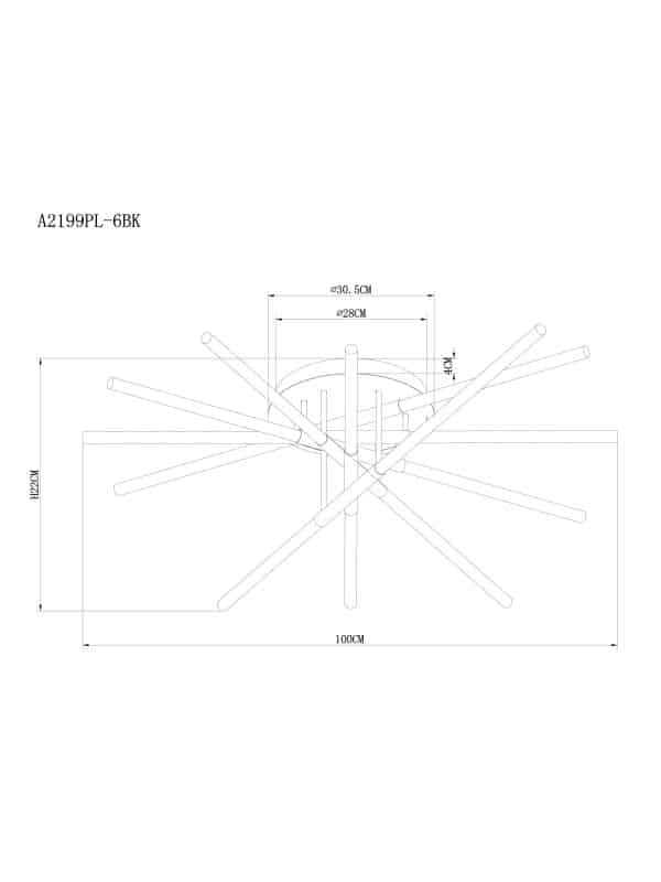 Потолочная люстра Arte Lamp FERNANDO A2199PL-6BK — изображение 5