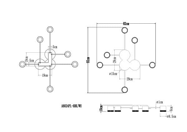 Потолочная люстра Arte Lamp LEGACY A8024PL-6BK — изображение 2