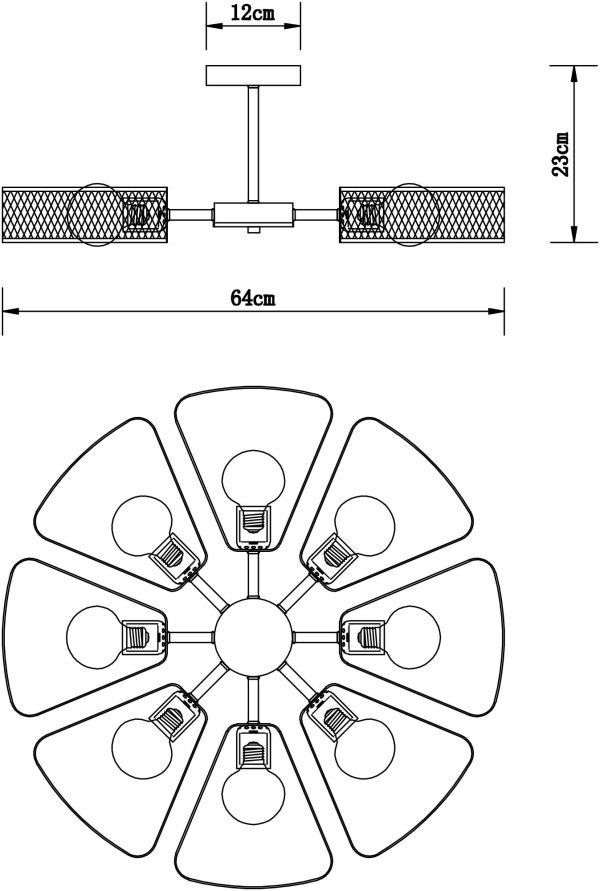 Потолочная люстра Arte Lamp MAASYM A7044PL-8BK — изображение 5
