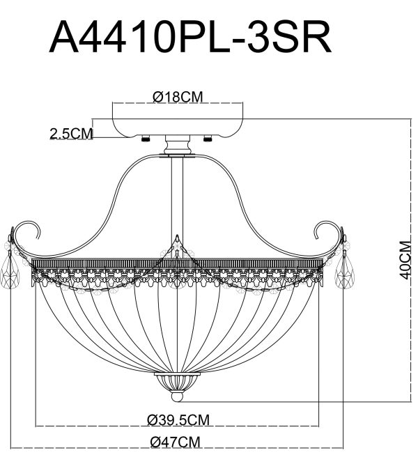 Потолочная люстра Arte Lamp SCHELENBERG A4410PL-3SR — изображение 5