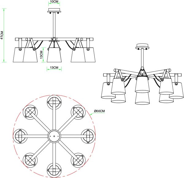 Потолочная люстра Arte Lamp THOMAS A7032PL-8WH — изображение 5