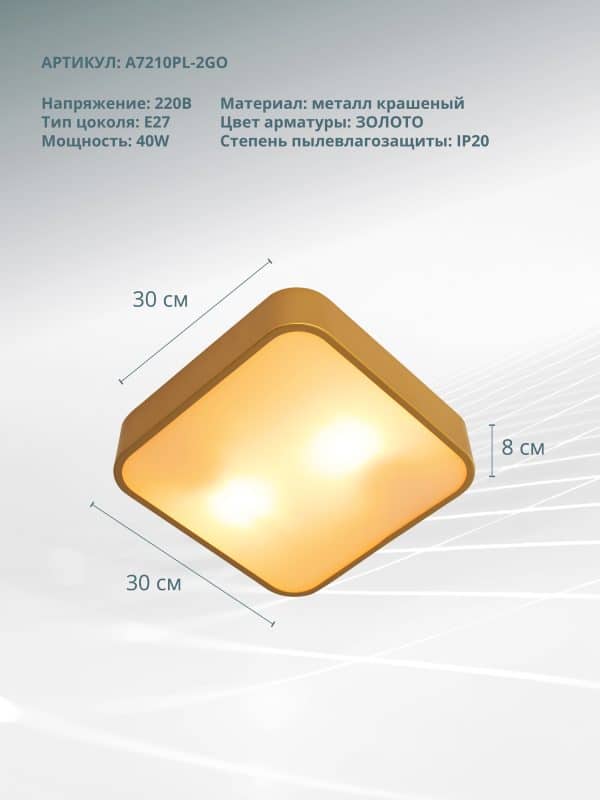 Потолочный светильник Arte Lamp COSMOPOLITAN A7210PL-2GO — изображение 4