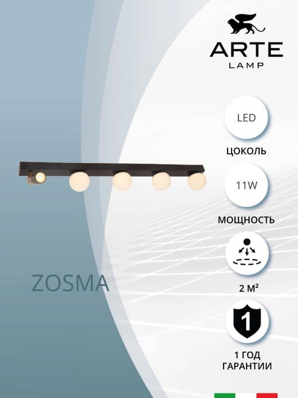Потолочный светильник Arte Lamp ZOSMA A2608PL-5BK — изображение 3