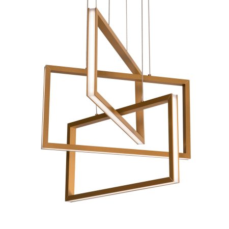 Прямоугольная золотая люстра “Ульрих”