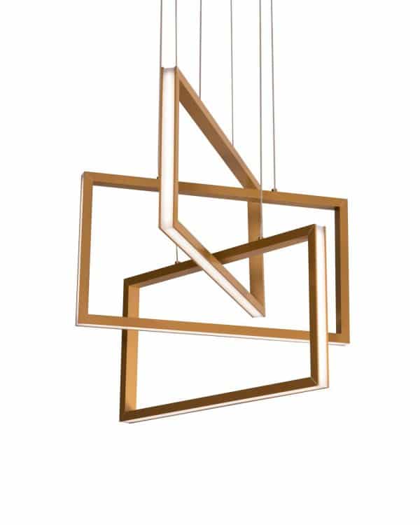 Прямоугольная золотая люстра “Ульрих”