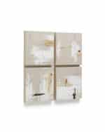 Selnir Набор из 4 картин на льняной основе белого и бежевого цвета 30 х 30 см — изображение 4