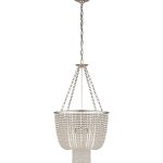 Серебряная люстра “Карла” со стеклянными бусами