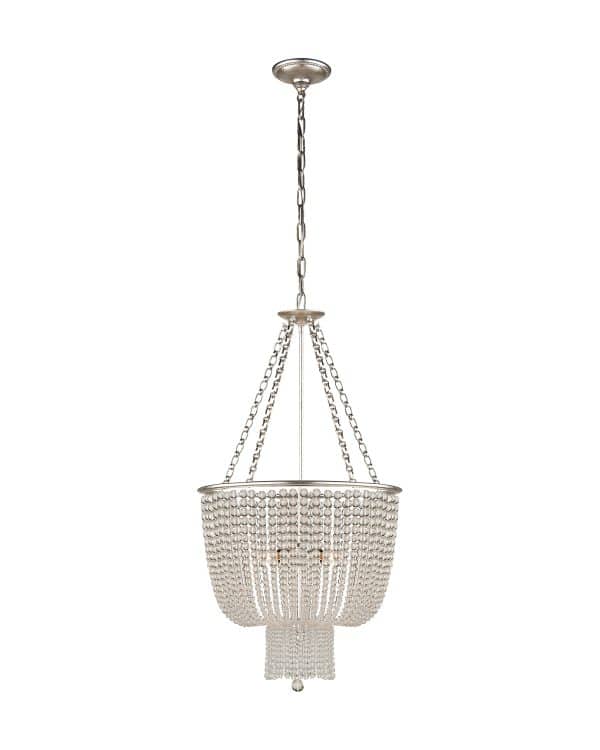 Серебряная люстра “Карла” со стеклянными бусами
