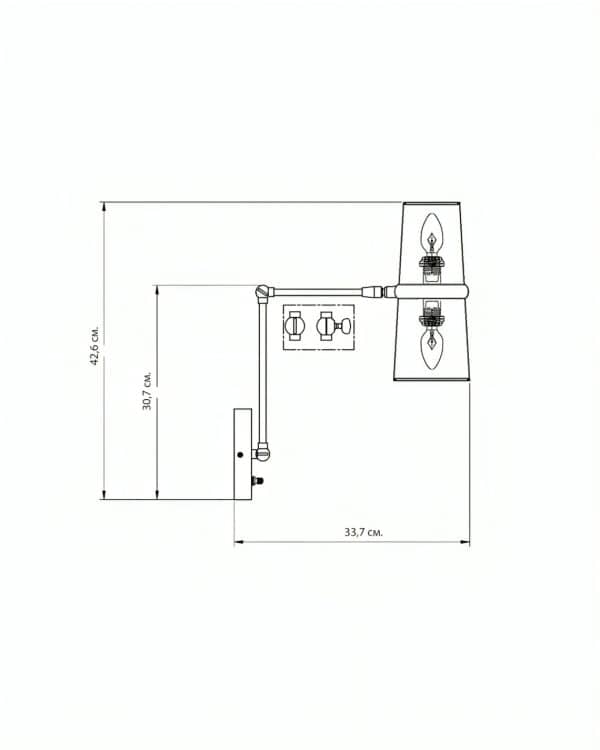 Серебряное бра “Флемиш” на шарнире — изображение 2