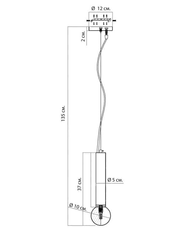 Серебряный подвесной светильник “Кло” — изображение 2