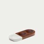 Сервировочный поднос для закусок Tori  из акации и белого мрамор