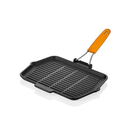 СКОВОРОДА ДЛЯ ГРИЛЯ 21Х30СМ. С  РУЧКОЙ Цвет ОРАНЖЕВЫЙ