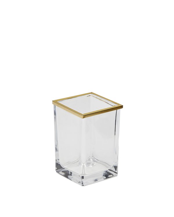 Soanet Держатель для зубных щеток из стекла и металла золотистый — изображение 3