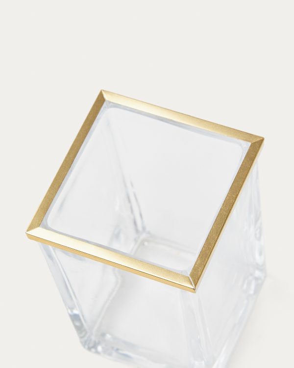 Soanet Держатель для зубных щеток из стекла и металла золотистый — изображение 4