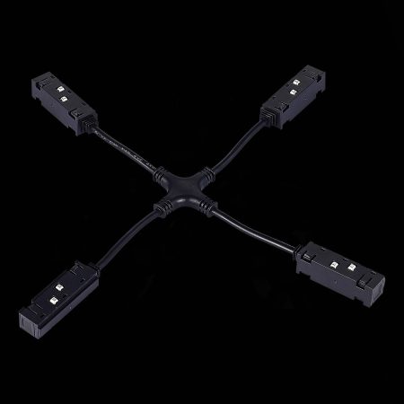 ST006.469.00 Коннектор питания X-образный для магнитного шинопровода ST-Luce Черный SKYLINE 48