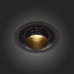 ST701.438.07 Св-к встр. Zoom Черный LED 1*7W 3000K 560Lm Ra 15°-60° IP20 D90xH65 170-240V Встраиваемые светильники — изображение 2