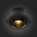 ST701.438.07 Св-к встр. Zoom Черный LED 1*7W 3000K 560Lm Ra 15°-60° IP20 D90xH65 170-240V Встраиваемые светильники — изображение 5