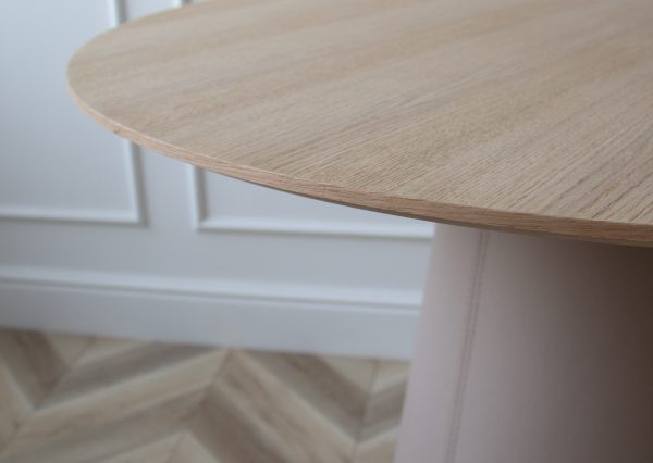 stol-obedennyj-lagom-d-100-sm-naturalnyj-dub-bezhevyj-kozha-3 Стол обеденный Lagom D 100 см (натуральный дуб / бежевый, кожа) — изображение 4