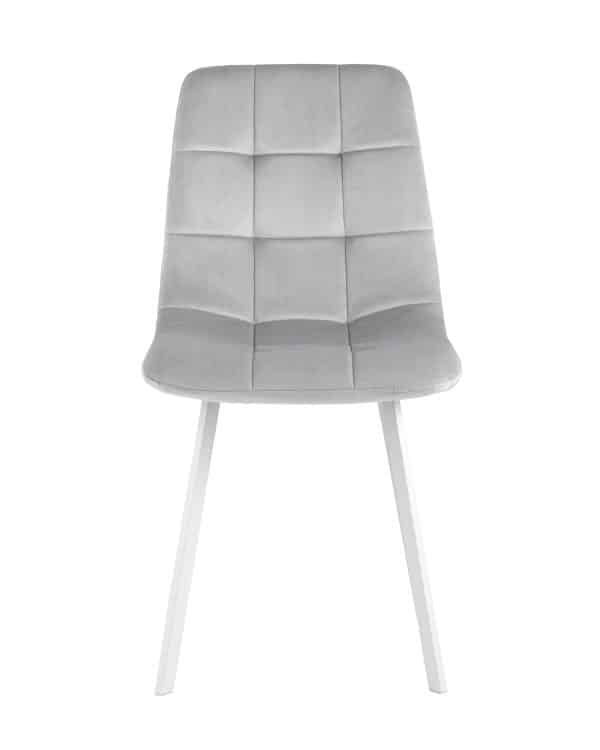 Стул Chilly велюр серебристый белые ножки — изображение 2