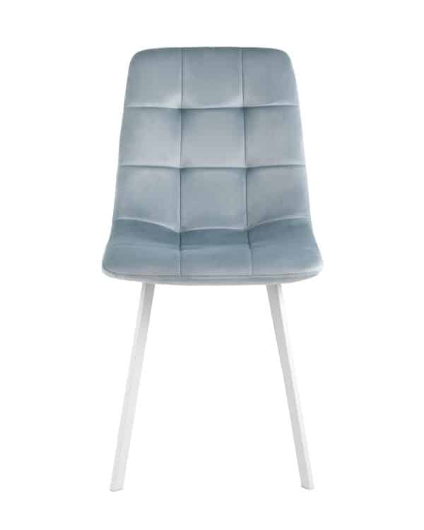 Стул Chilly велюр серо-голубой белые ножки — изображение 2