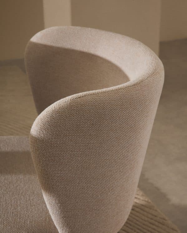 Стул Ciselia из бежевого шенилла и бежевой стали — изображение 3