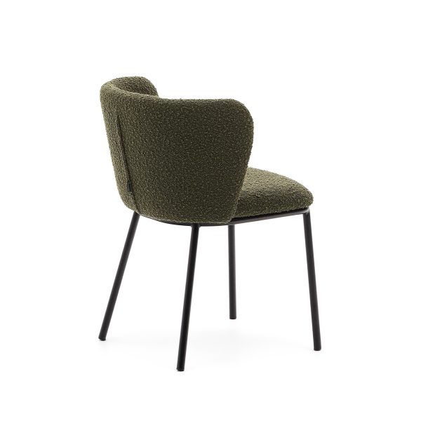 Стул Ciselia из зеленого букле и бежевой стали — изображение 3