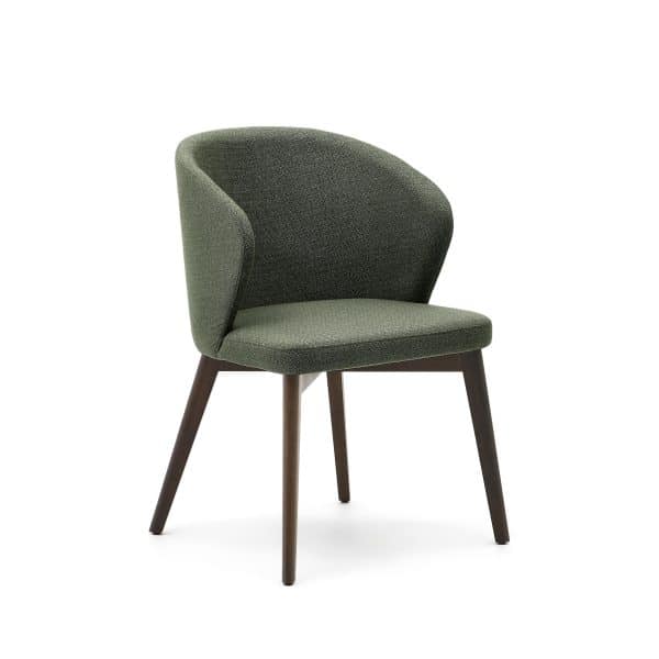 Стул Darice из зеленой синели с ножками в темной отделке — изображение 2