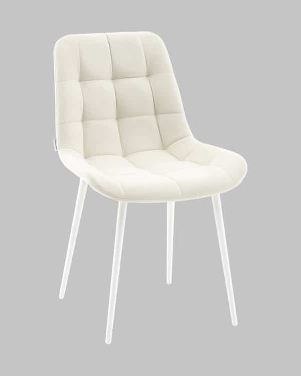 Стул Флекс N светло-бежевый белые ножки — изображение 2