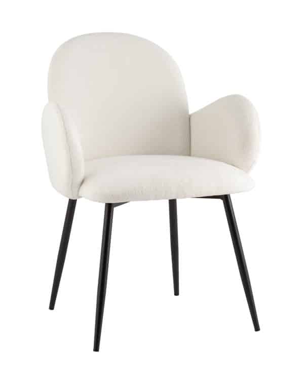 Стул обеденный Wave букле белый