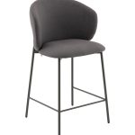 Стул полубарный Блейз велюр серый