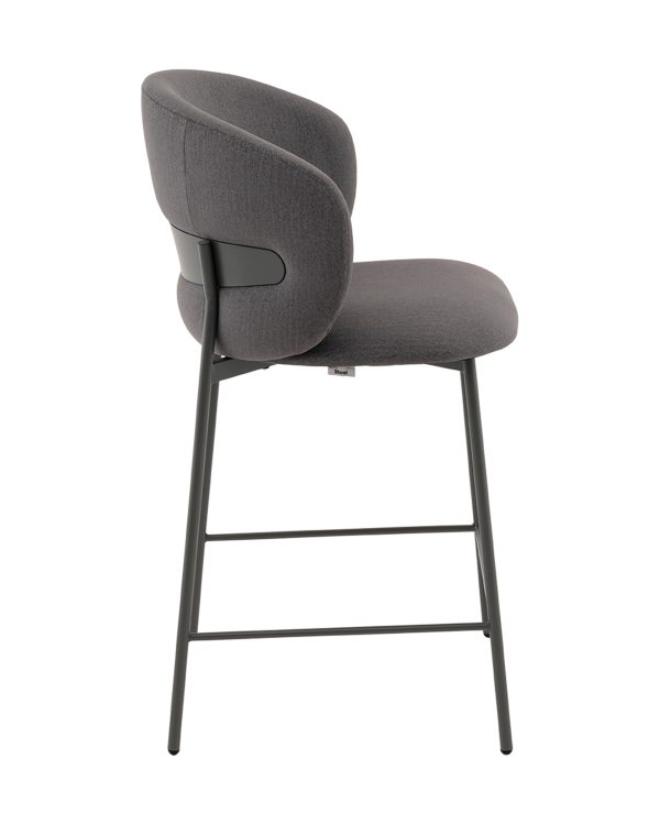 Стул полубарный Блейз велюр серый, каркас серый — изображение 3