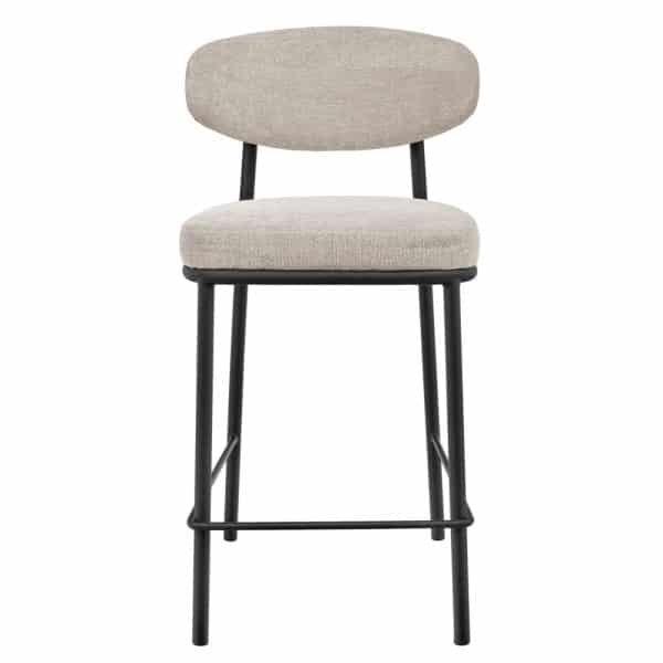 Стул полубарный Lucas 2 латте шенилл с чёрными ножками — изображение 2