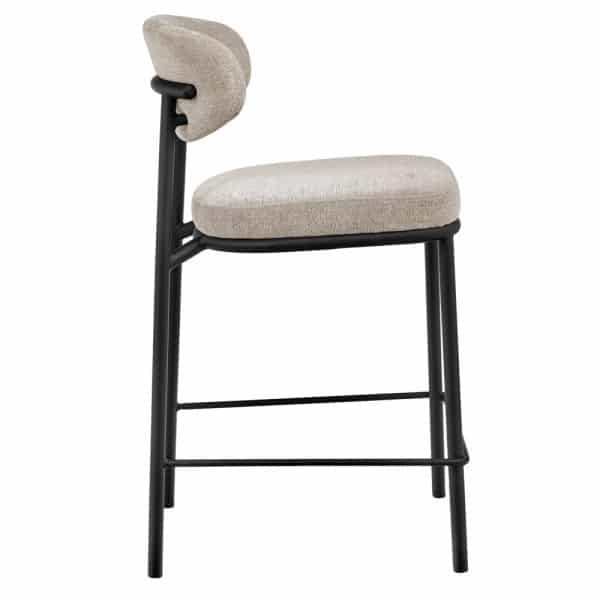 Стул полубарный Lucas 2 латте шенилл с чёрными ножками — изображение 3