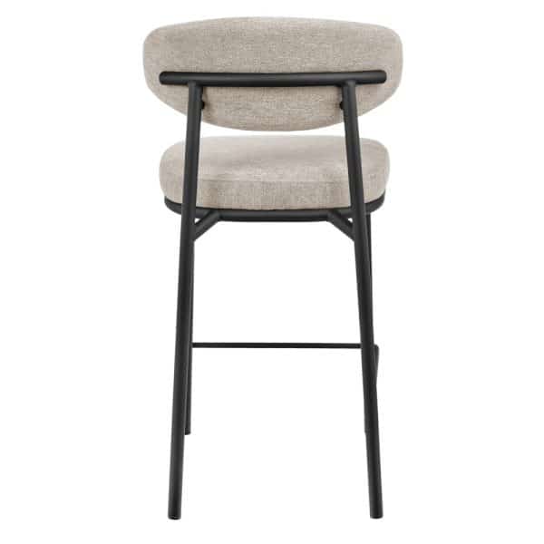 Стул полубарный Lucas 2 латте шенилл с чёрными ножками — изображение 4