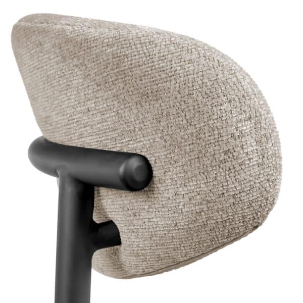 Стул полубарный Lucas 2 латте шенилл с чёрными ножками — изображение 5