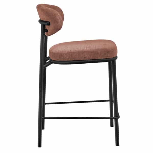 Стул полубарный Lucas 2 терракотовый шенилл с чёрными ножками — изображение 3