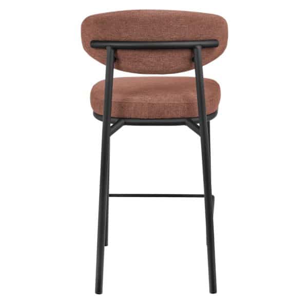 Стул полубарный Lucas 2 терракотовый шенилл с чёрными ножками — изображение 4