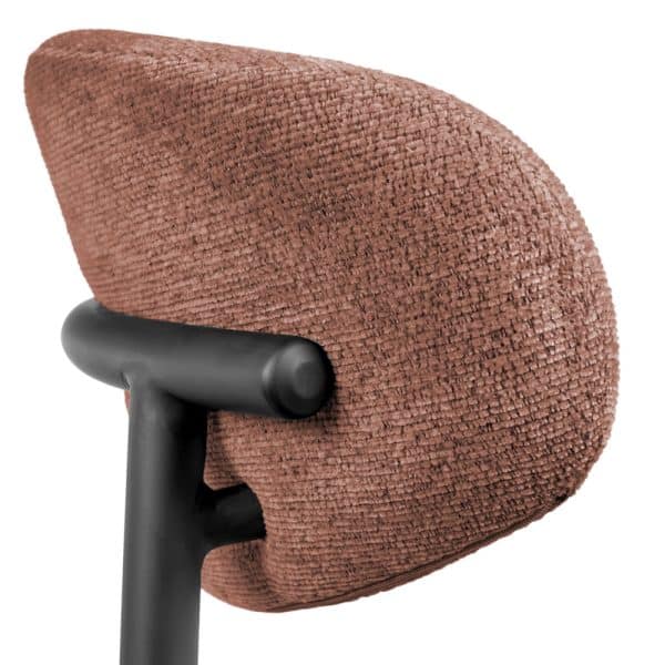 Стул полубарный Lucas 2 терракотовый шенилл с чёрными ножками — изображение 5