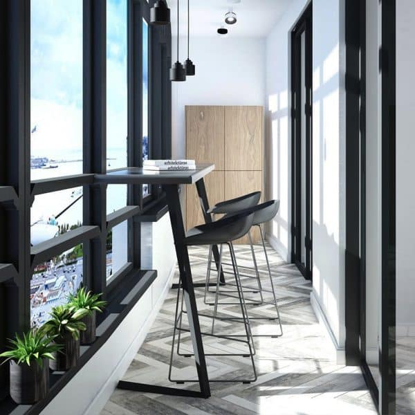 Стул полубарный Neo чёрный с хромированными ножками — изображение 2