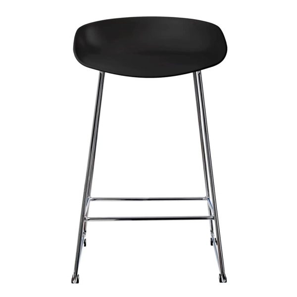 Стул полубарный Neo чёрный с хромированными ножками — изображение 3