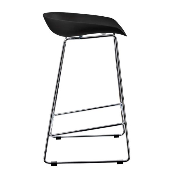 Стул полубарный Neo чёрный с хромированными ножками — изображение 4