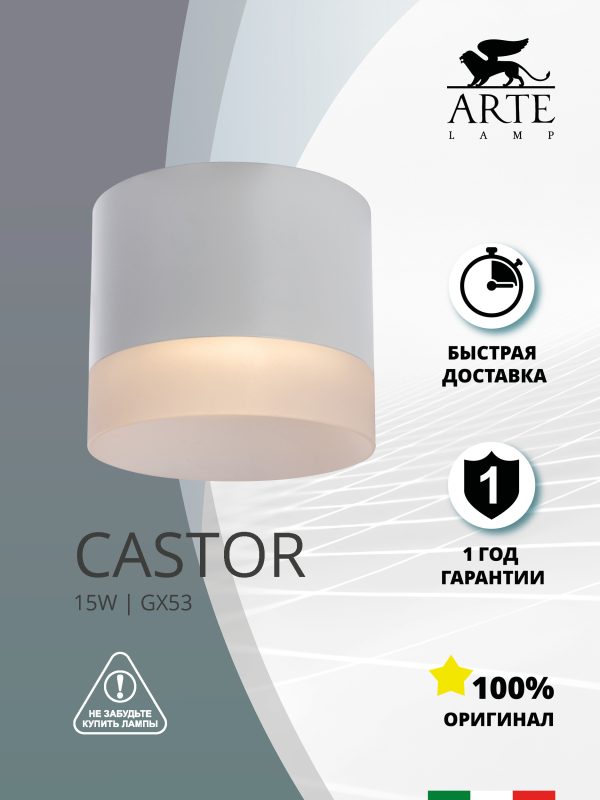 Точечный накладной светильник Arte Lamp CASTOR A5554PL-1WH — изображение 5