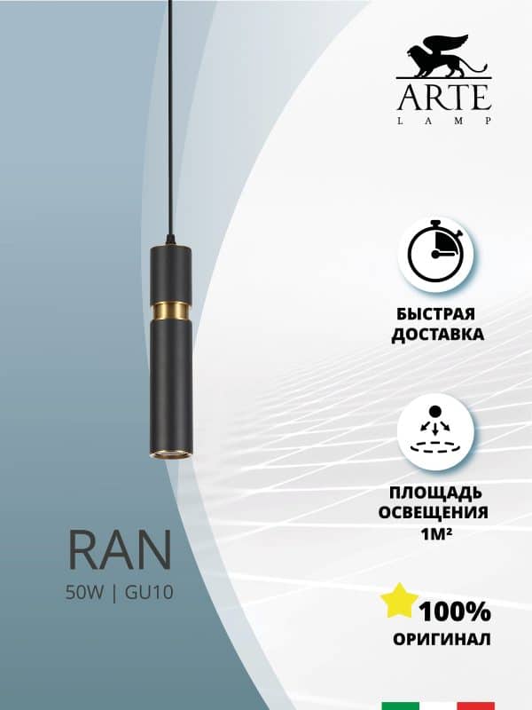 Точечный подвесной светильник ARTE LAMP RAN A3145SP-1BK — изображение 4