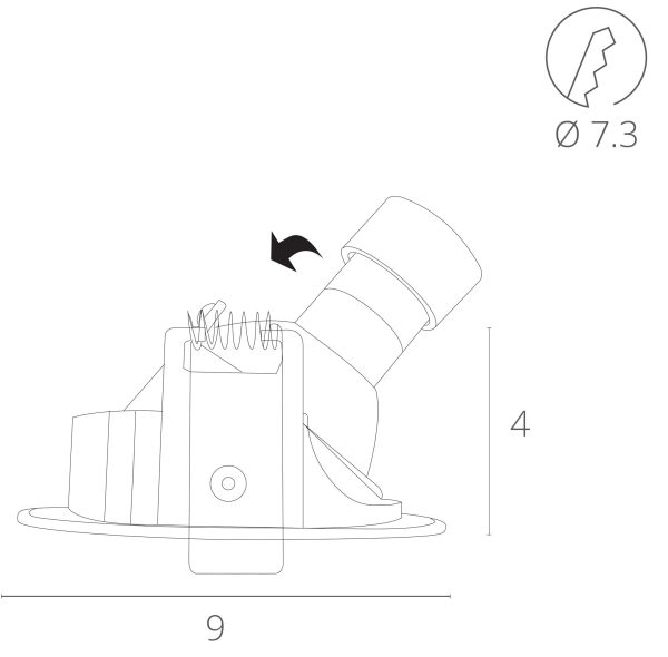 Точечный встраиваемый светильник Arte Lamp ACCENTO A3219PL-1BK — изображение 5