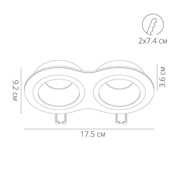 Точечный встраиваемый светильник Arte Lamp ALKES A2161PL-2WH — изображение 4
