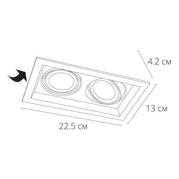 Точечный встраиваемый светильник Arte Lamp CANIS A6661PL-2WH — изображение 4