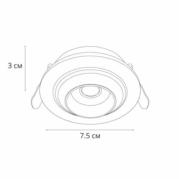 Точечный встраиваемый светильник Arte Lamp UVA A3317PL-1WH — изображение 4