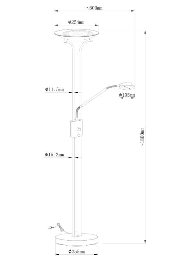 Торшер Arte Lamp DUETTO A4329PN-2PB — изображение 2